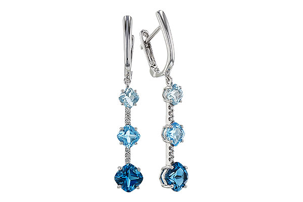 A320-64884: EARRINGS 2.41 TW BLUE TOPAZ 2.45 TGW