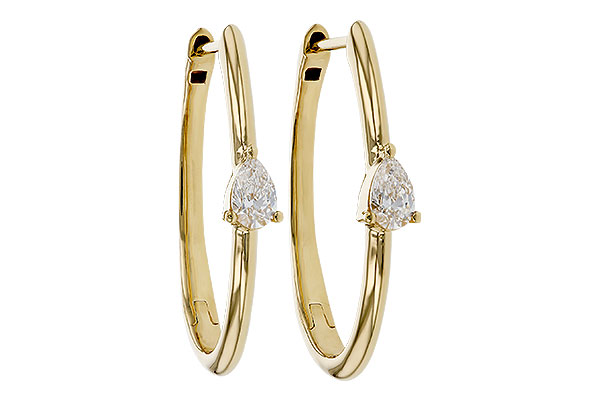 A320-65766: EARRINGS .45 TW PEAR DIAMONDS
