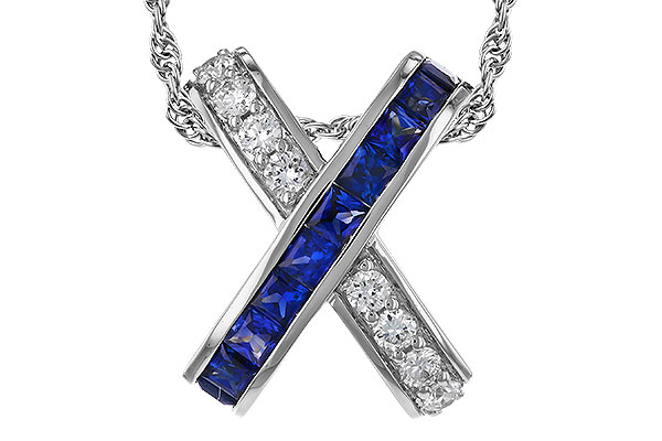 A320-72120: NECKLACE .60 TW SAPPHIRE .77 TGW
