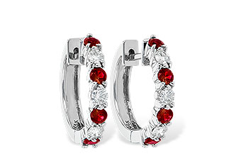 B047-03020: EARRINGS .64 RUBY 1.05 TGW