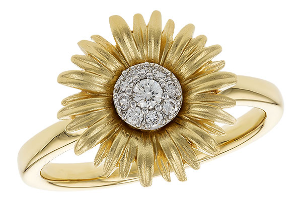 B319-76711: C319-75784 WITH YG & PETALS / WG SETTING .10 TW