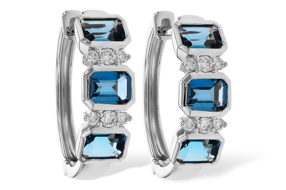 B320-65793: EARRINGS 1.37 TW LONDON BLUE TOPAZ 1.48 TGW