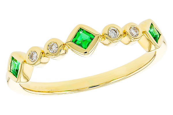 B320-68529: LDS WED RG .14 TW EMERALD .19 TGW