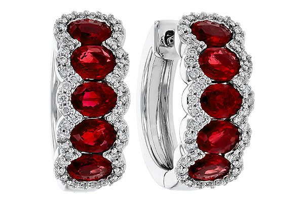 B320-70357: EARRINGS 2.20 TW RUBY 2.45 TGW