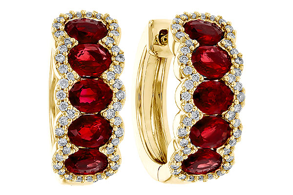 B320-70357: EARRINGS 2.20 TW RUBY 2.45 TGW