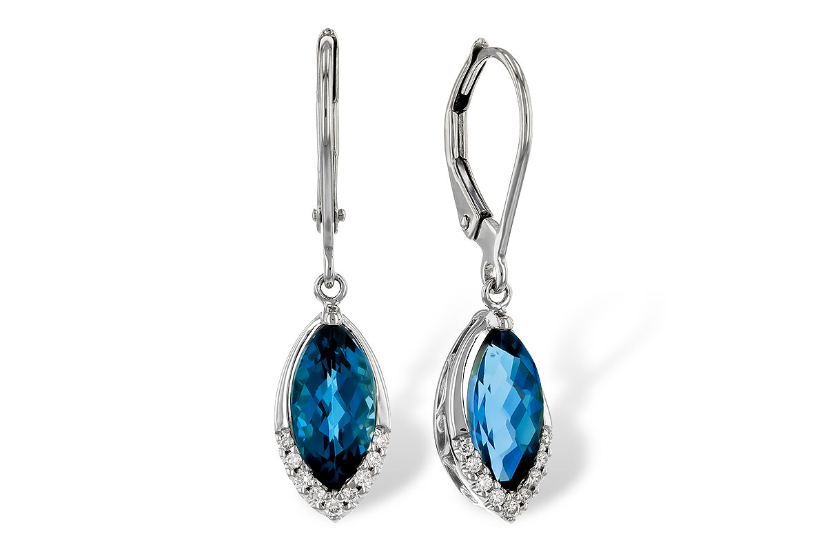 B320-71266: EARR 2.42 TW LONDON BLUE TOPAZ 2.50 TGW (9x5MM MQ)