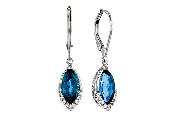 B320-71266: EARR 2.42 TW LONDON BLUE TOPAZ 2.50 TGW (9x5MM MQ)