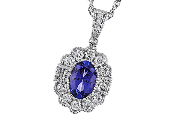 C320-64875: NECKLACE .80 TANZANITE 1.15 TGW (7x5MM OV)