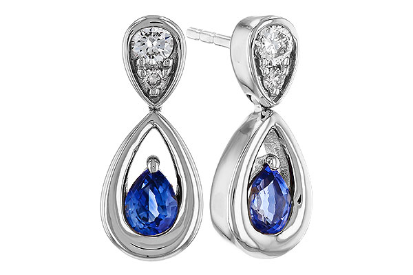 C320-66675: EARRINGS .42 SAPPHIRE .54 TGW (4x3 SAPP)