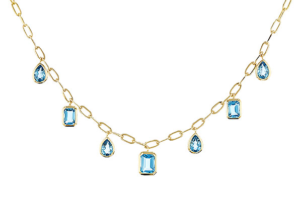 C320-66711: NECKLACE 4.10 TW BLUE TOPAZ (17")