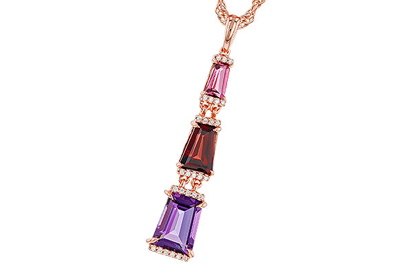 C320-67584: NECKLACE 2.32 SEMI-PREC (PT,GT,AMY) 2.37 TGW