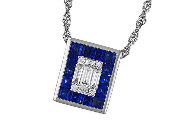 C320-71229: NECKLACE .84 SAPPHIRE TW 1.02 TGW