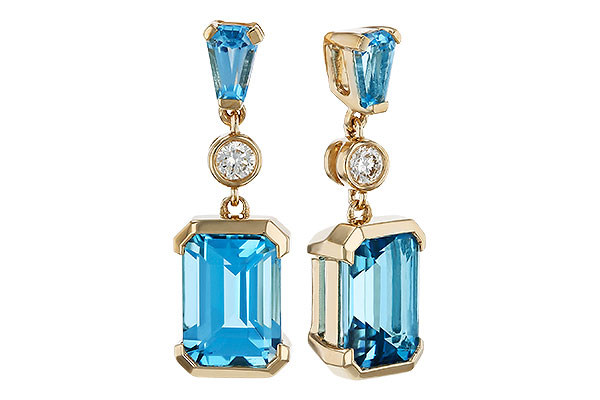C320-71238: EARRINGS 2.37 TW BLUE TOPAZ 2.44 TGW