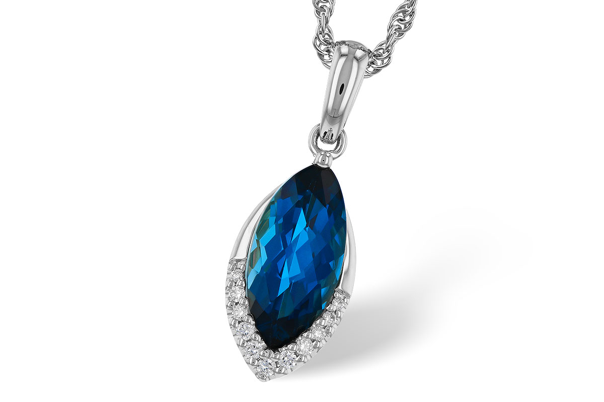 C320-71266: NECK 2.14 LONDON BLUE TOPAZ 2.20 TGW (12x6MM MQ)