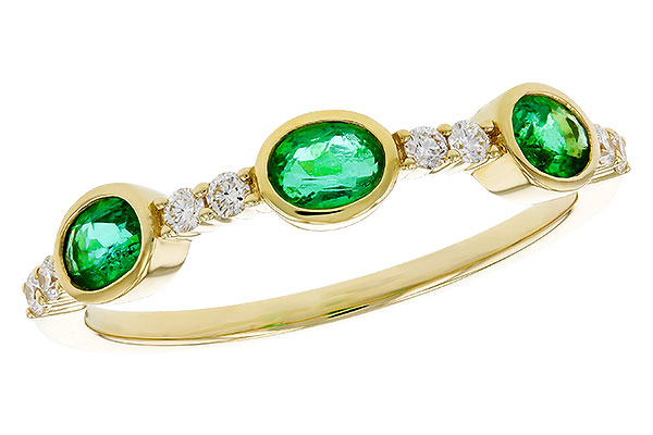 C320-72093: LDS WEDDING RG .46 TW EMERALD .58 TGW