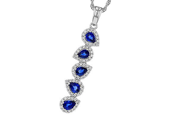 C320-72175: NECKLACE .95 TW SAPPHIRE 1.19 TGW
