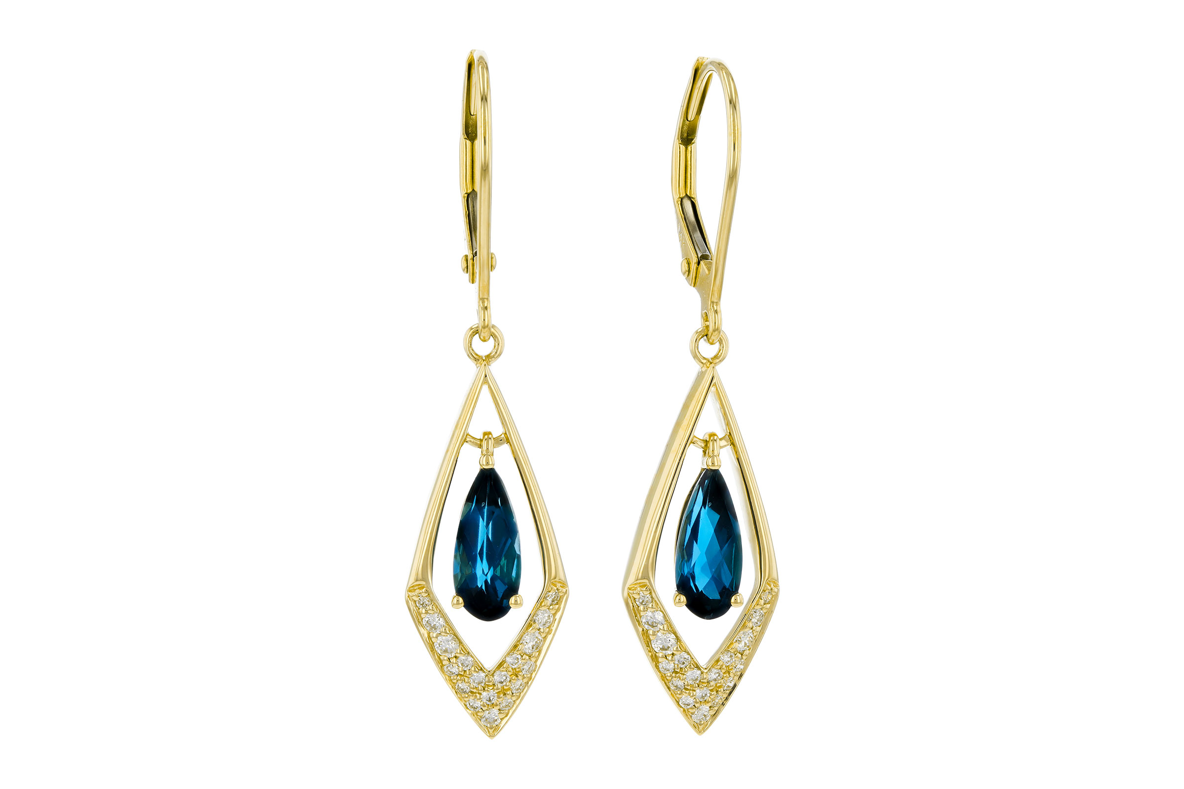 C321-56657: EARR 1.07 TW LONDON BLUE TOPAZ 1.22 TGW