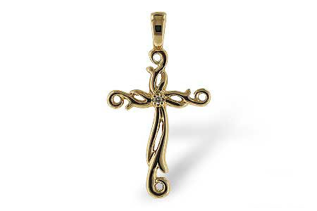 D052-49402: CROSS PENDANT .01 BR