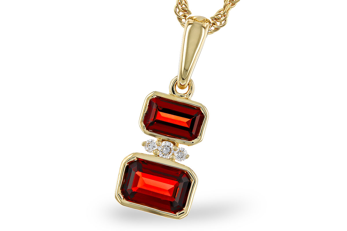 D320-65784: NECK .98 TW GARNET 1.01 TGW