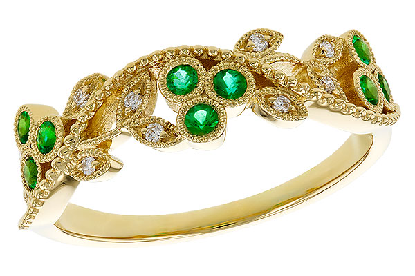 D320-72093: LDS WED RG .17 EMERALD TW .23 TGW