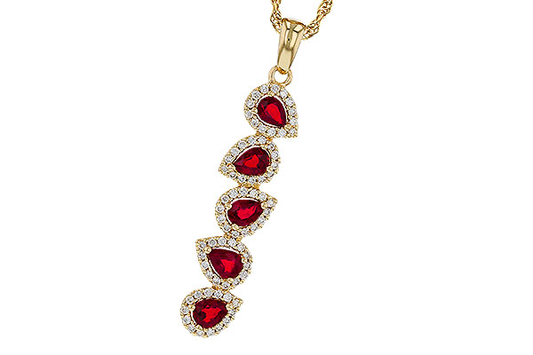 D320-72175: NECKLACE .90 TW RUBY 1.14 TGW