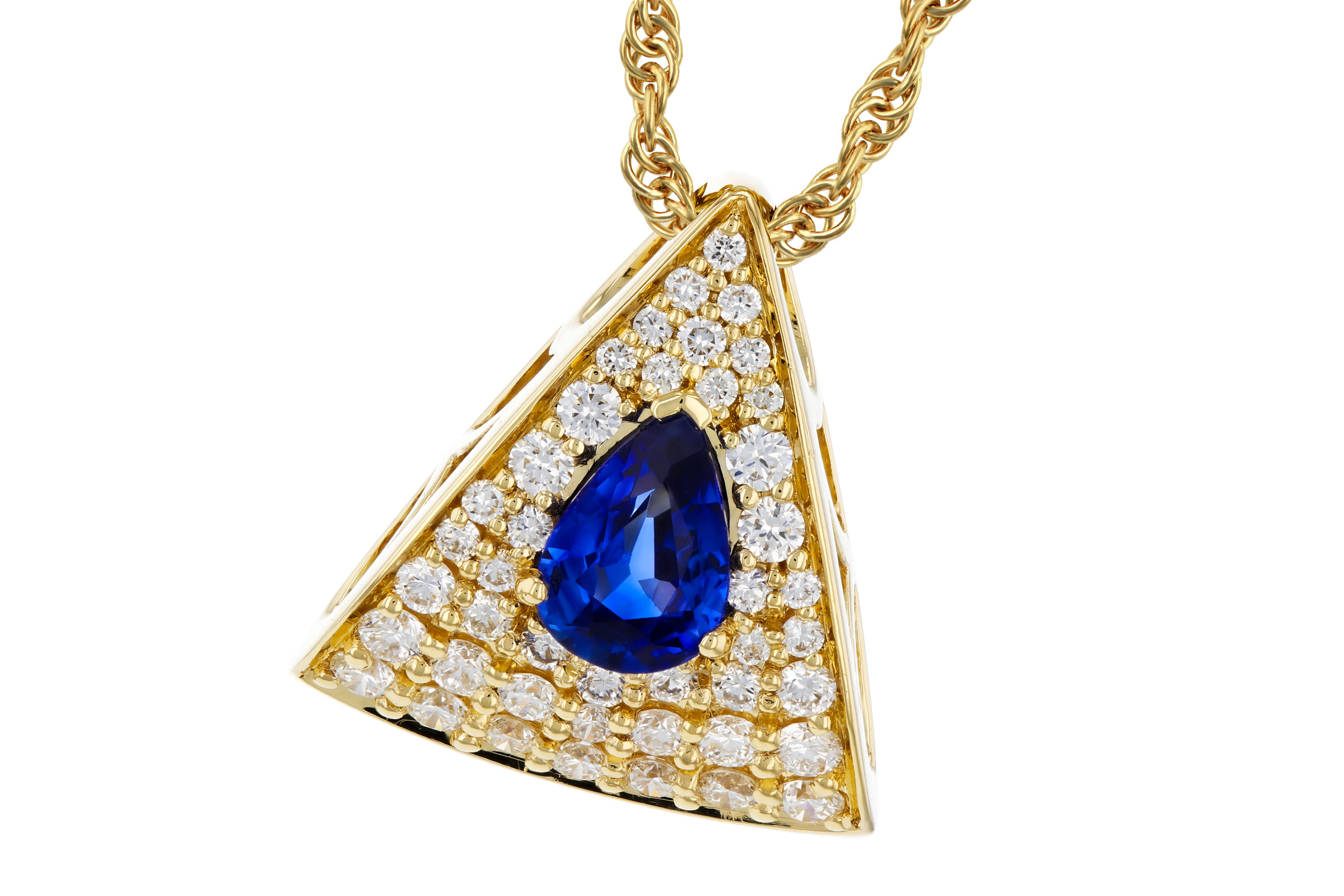 D321-56711: NECKLACE .51 SAPPHIRE .85 TGW (6x4MM SA)