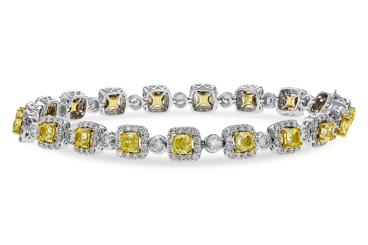 E320-67593: BRACELET 4.37 FANCY YELLOW DIAS 7.12 TW (7")