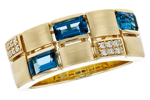 E320-70338: LDS RG .94 LONDON BLUE TOPAZ 1.00 TGW