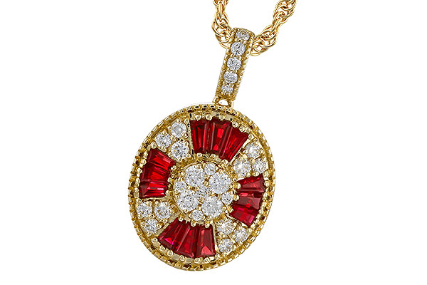 E320-70356: NECKLACE .54 TW RUBY .78 TGW