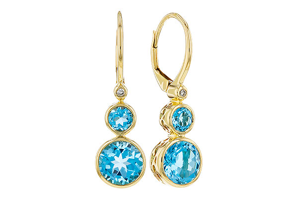 E321-54847: EARR 3.25 TW BLUE TOPAZ 3.27 TGW (4MM/7MM BT)