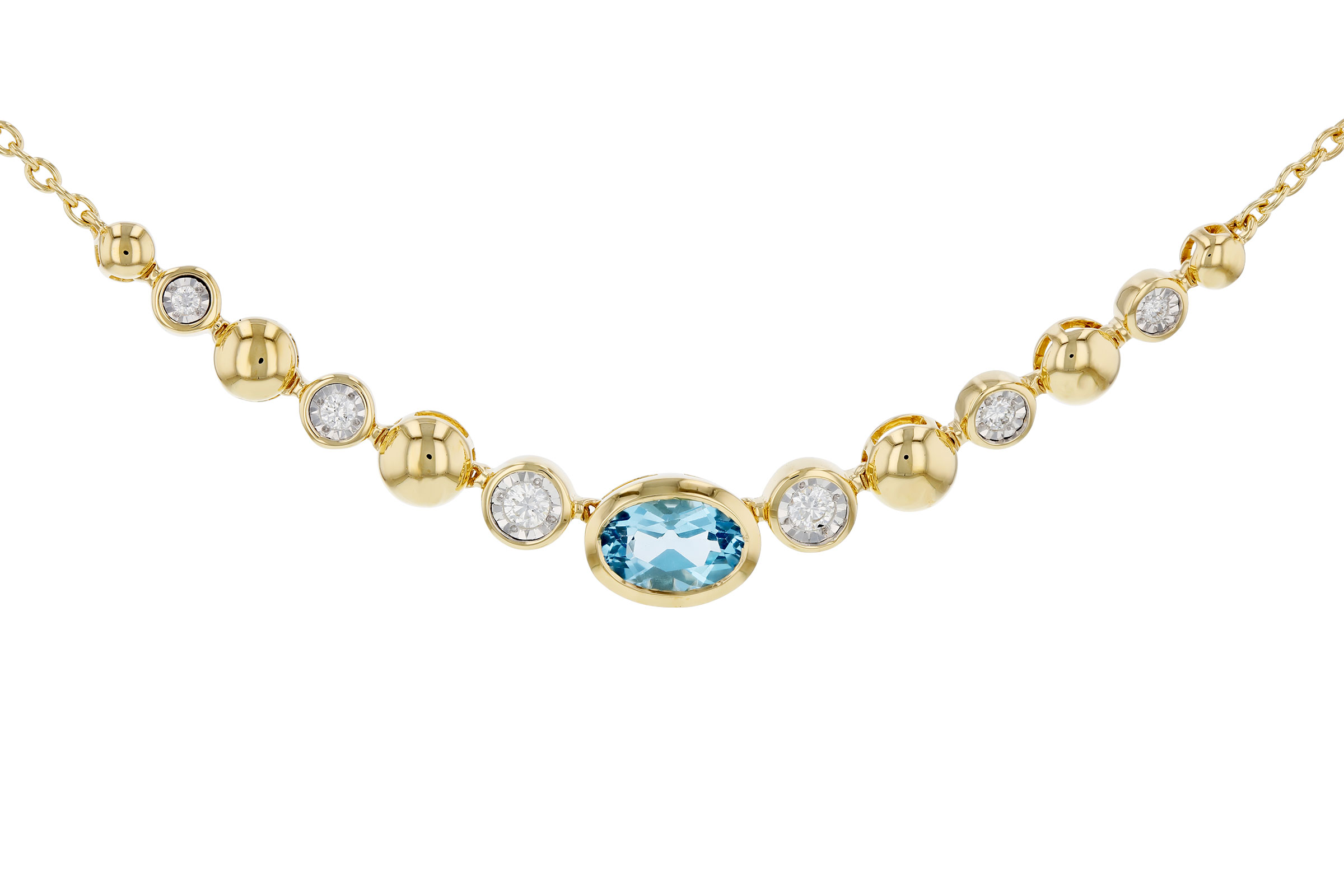 E321-55784: NECKLACE .83 SWISS BLUE TOPAZ .95 TGW (17")