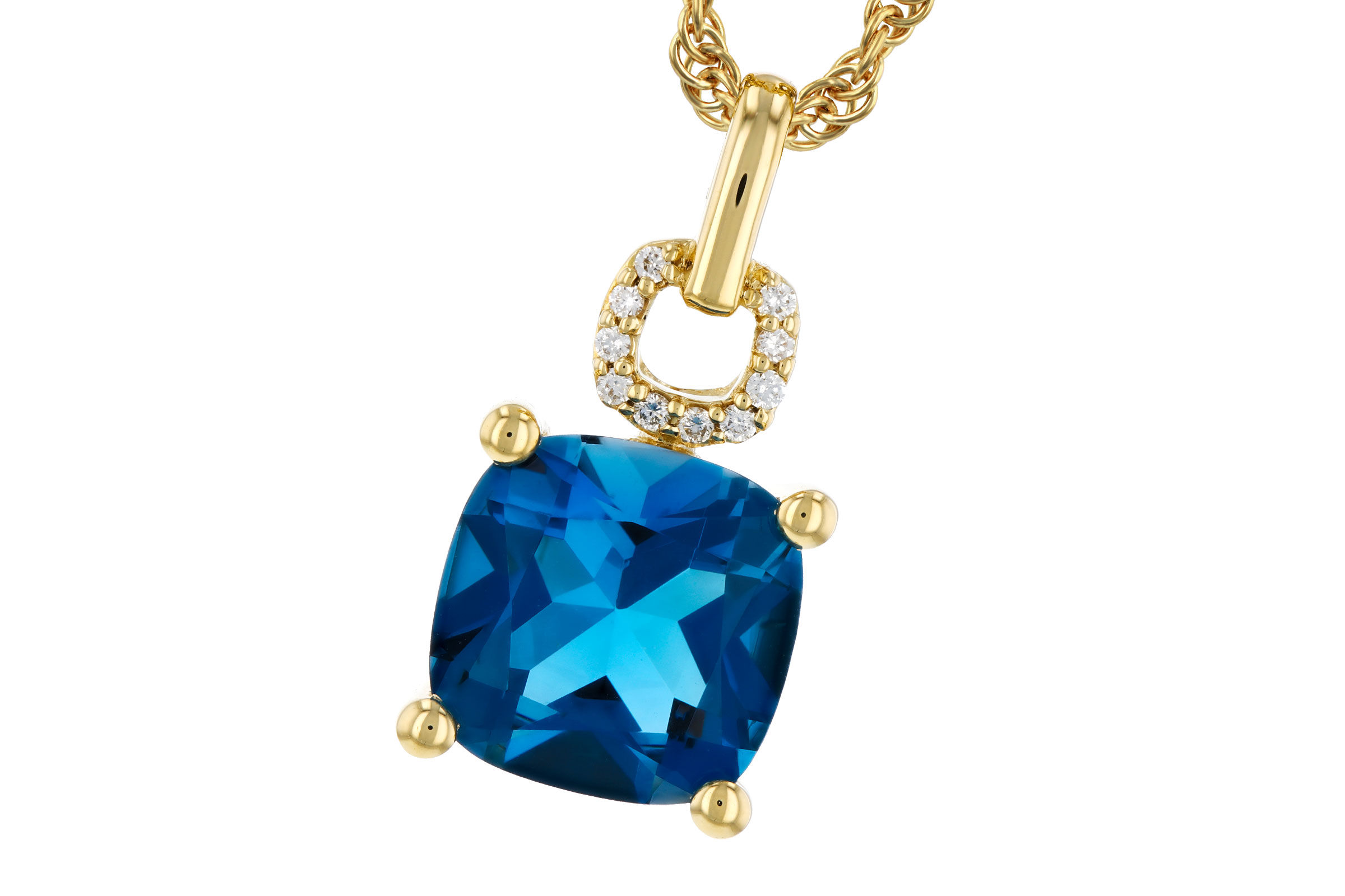 E321-56675: NECK 2.16 LONDON BLUE TOPAZ 2.18 TGW (8MM LBT)