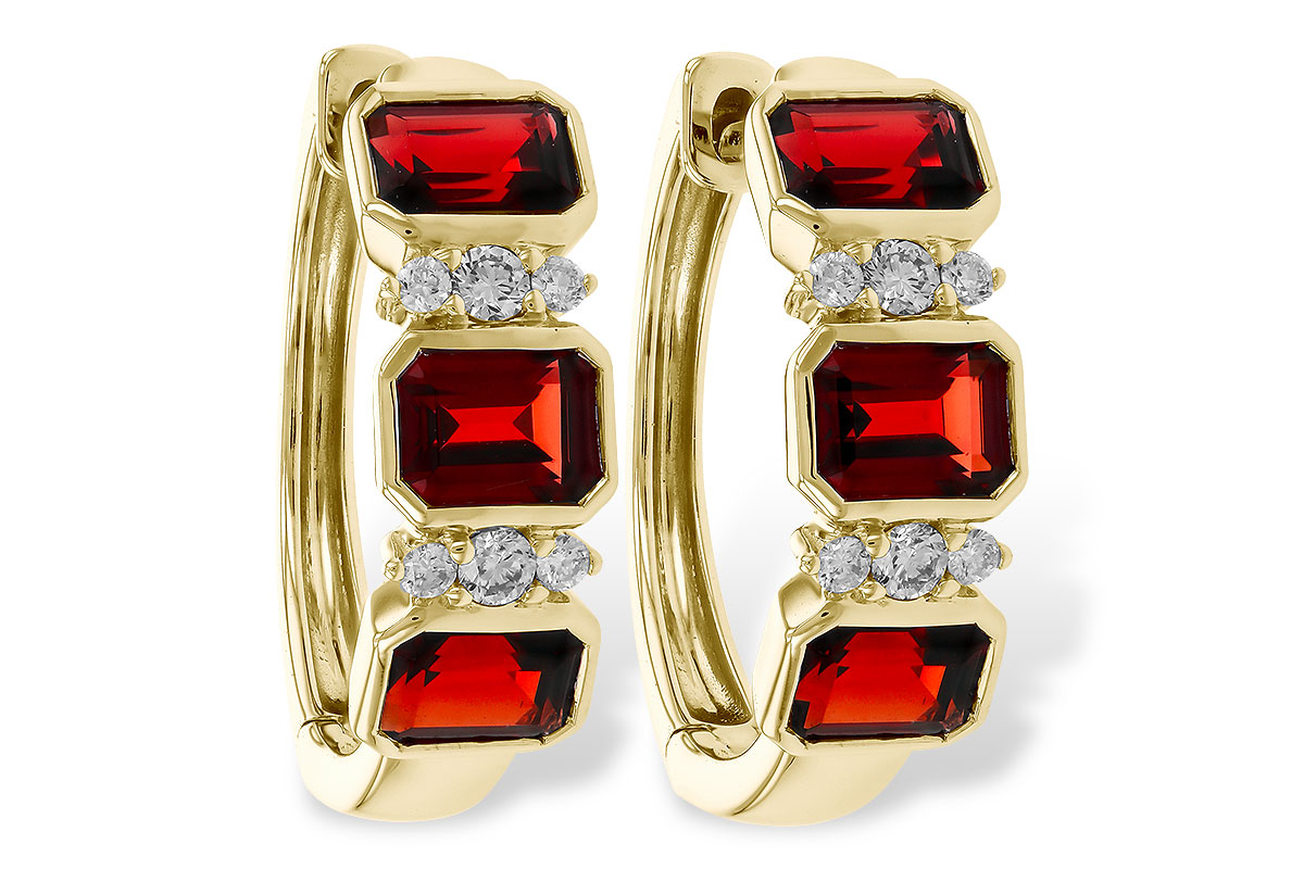 F320-65784: EARRING 1.50 TW GARNET 1.61 TGW