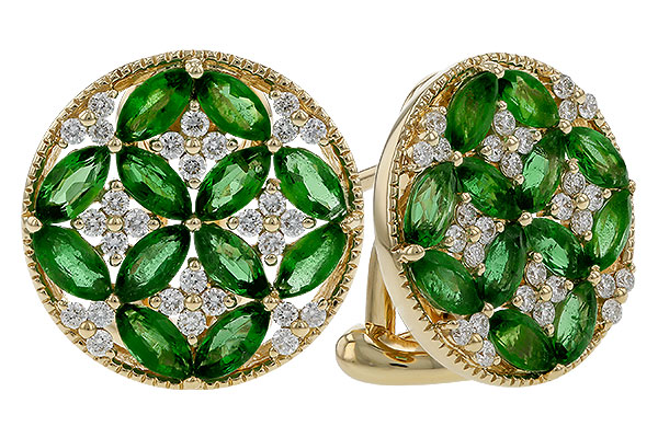 G320-66647: EARRINGS 1.66 TW EMERALD 1.96 TGW