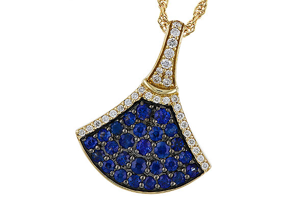 G320-67629: NECKLACE .71 TW SAPPHIRE .85 TGW