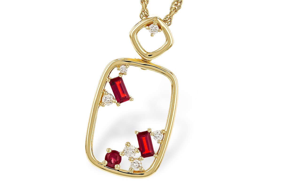 G320-69402: NECKLACE .33 TW RUBY .44 TGW