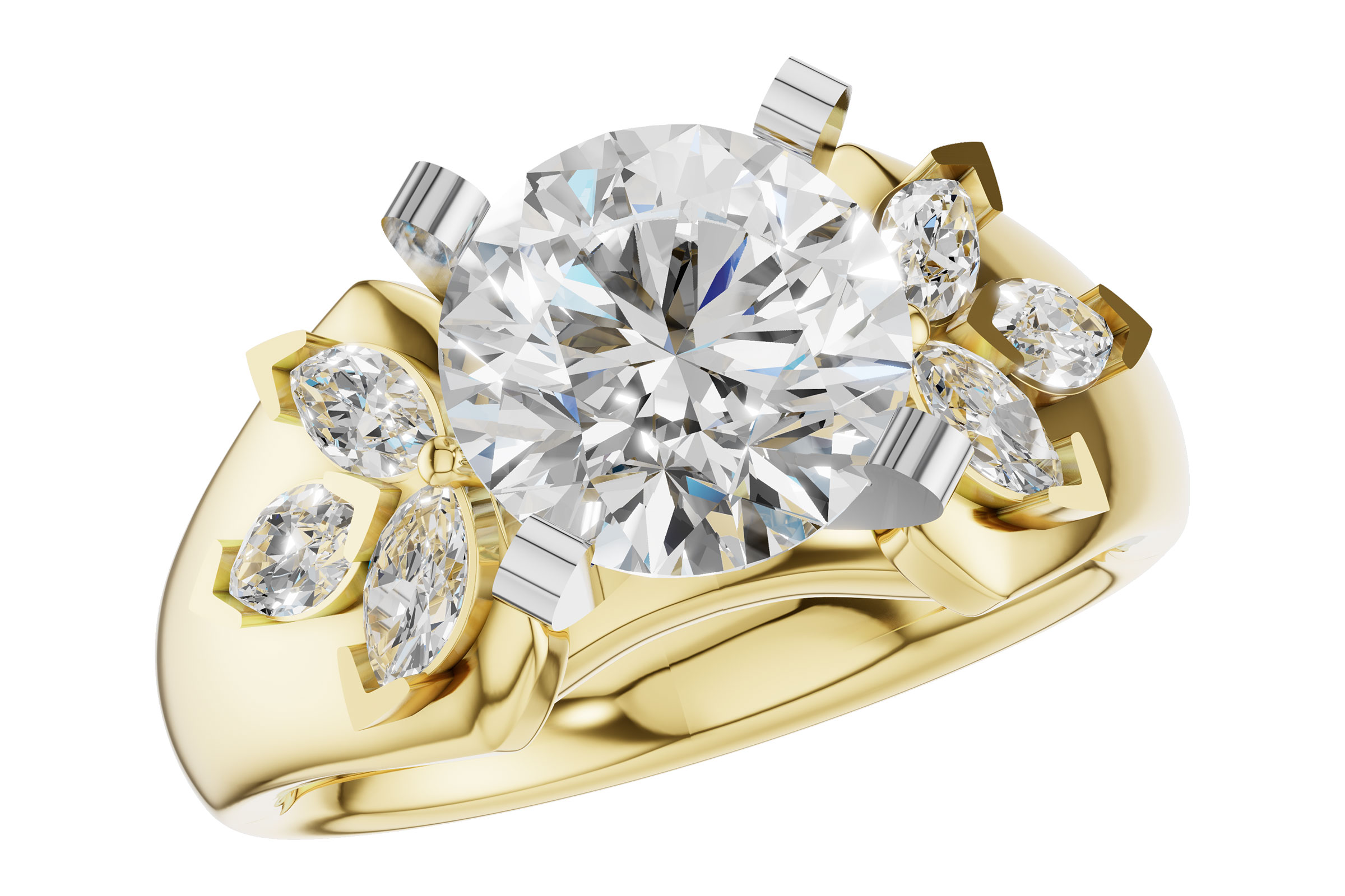 G321-55747: LDS SEMI DIA RG .38 TW MARQUISE DIAS