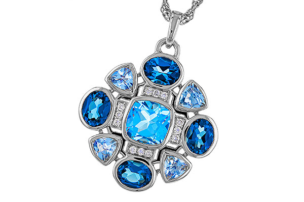 H320-66638: NECKLACE 3.19 TW BLUE TOPAZ 3.25 TGW