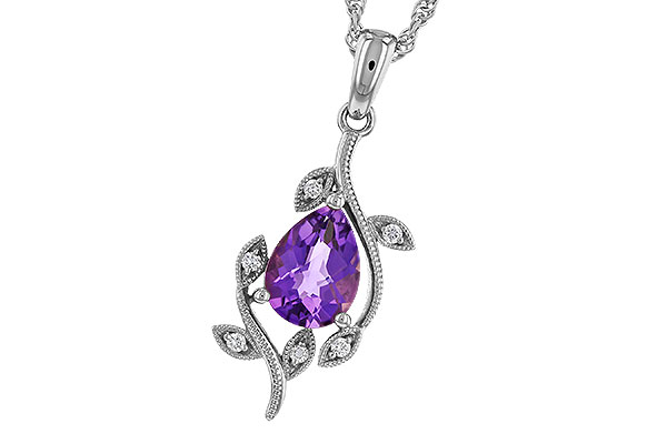 H320-66683: NECKLACE .88 AMETHYST .93 TGW (8x6MM AMY)