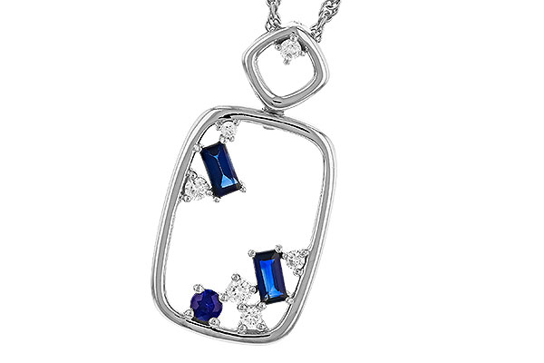 H320-69402: NECKLACE .35 TW SAPPHIRE .46 TGW
