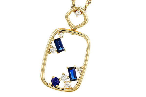 H320-69402: NECKLACE .35 TW SAPPHIRE .46 TGW