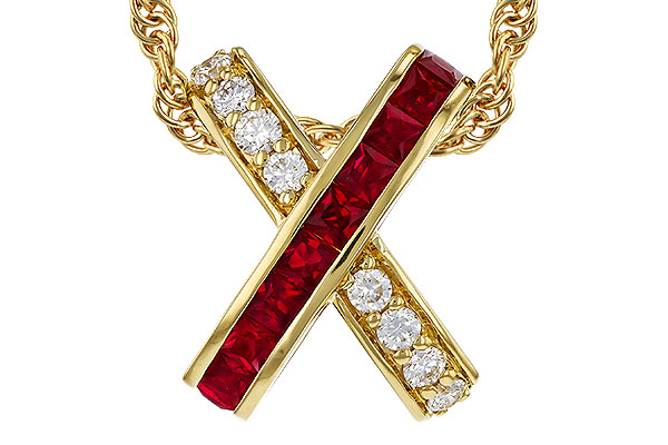 H320-72111: NECKLACE .53 TW RUBY .70 TGW
