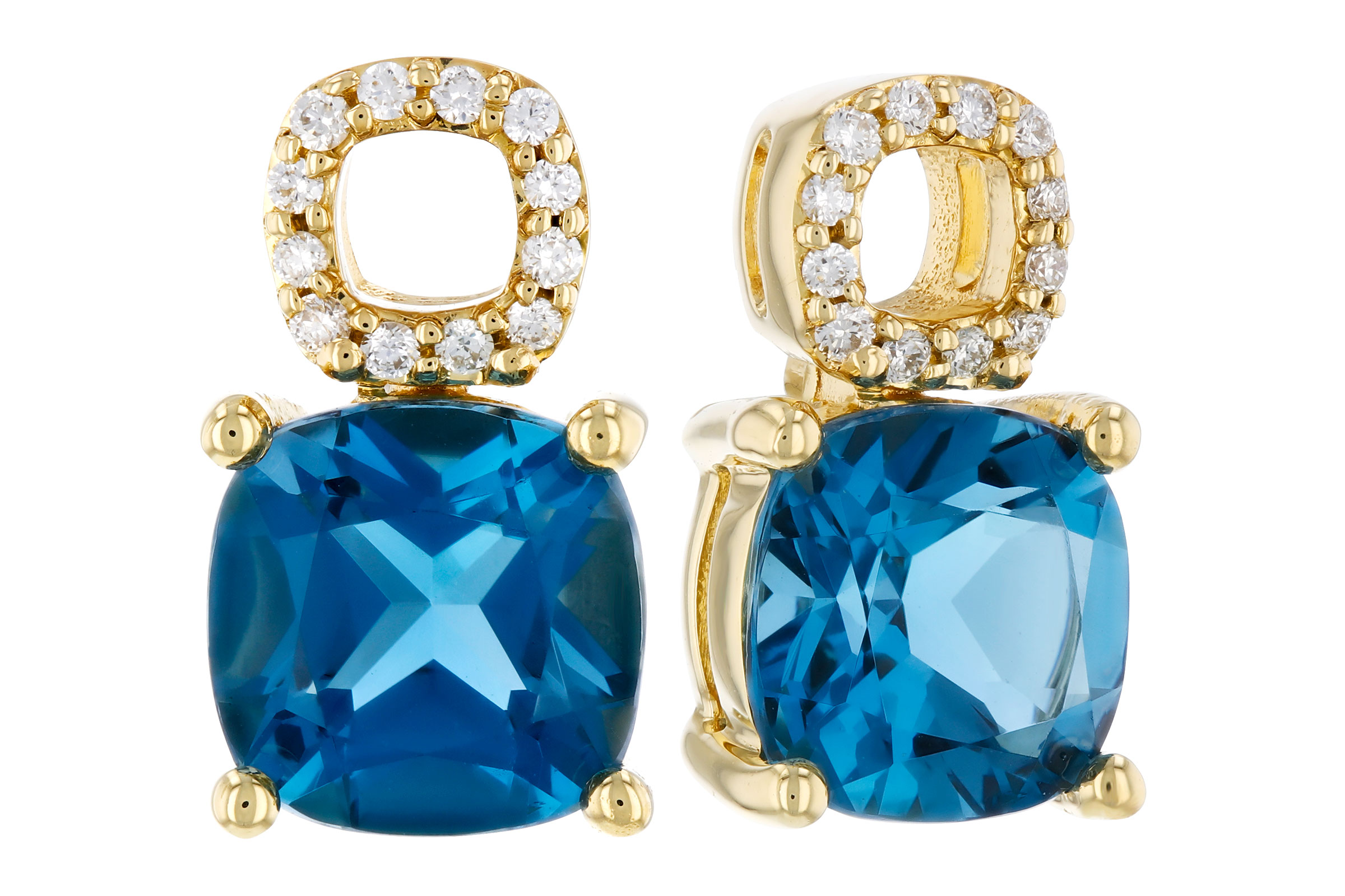 H321-56683: EARR 1.92 TW LONDON BLUE TOPAZ 1.98 TGW (6MM LBT)
