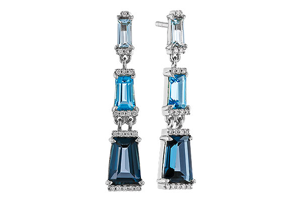 K320-67574: EARRINGS 2.55 BLUE TOPAZ 2.62 TGW
