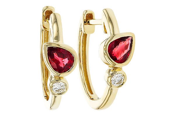 K320-68538: EARRINGS .48 RUBY .54 TGW
