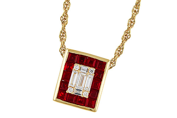K320-71229: NECKLACE .82 RUBY TW 1.00 TGW