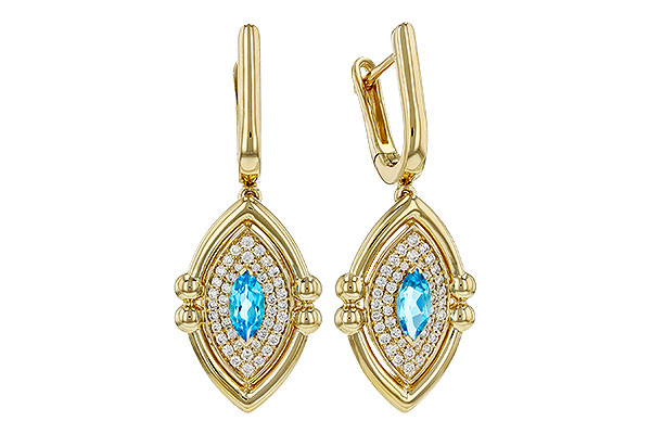 K321-54865: EARRINGS .50 TW BLUE TOPAZ .78 TGW (6x3MM BT)