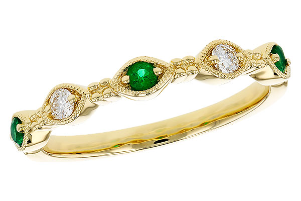K321-54892: LDS WED RG .10 TW EMERALD .19 TGW