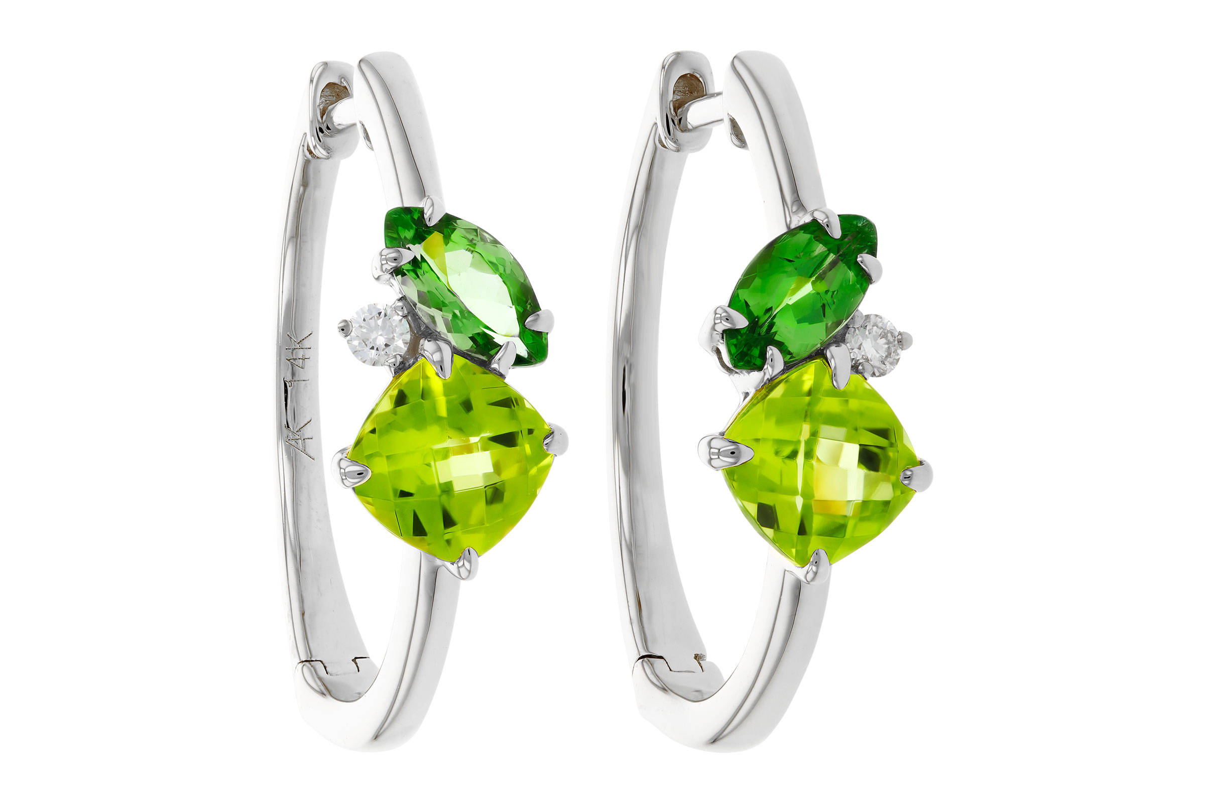 K321-56647: EARRINGS 1.69 TW SEMI-PREC (PER,TSAV) 1.73 TGW