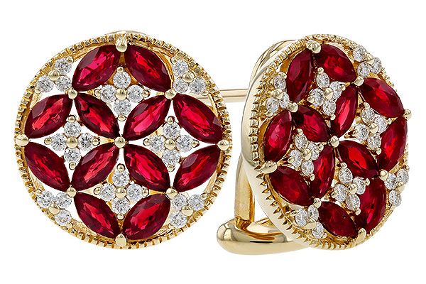 L320-64901: EARRINGS 2.07 TW RUBY 2.37 TGW